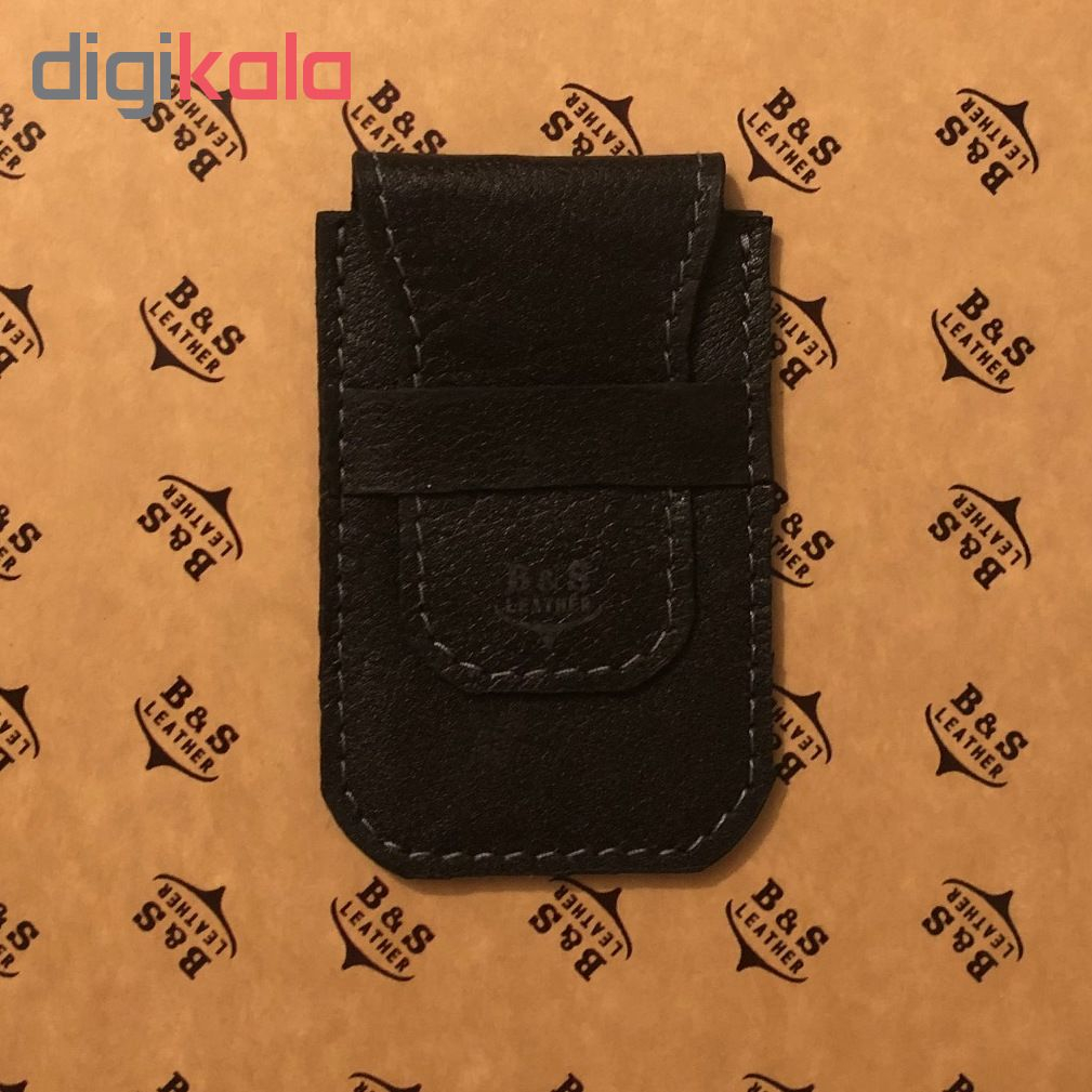 جاکارتی چرم طبیعی – دست دوز مدل M10 رنگ مشکی  B&S Leather