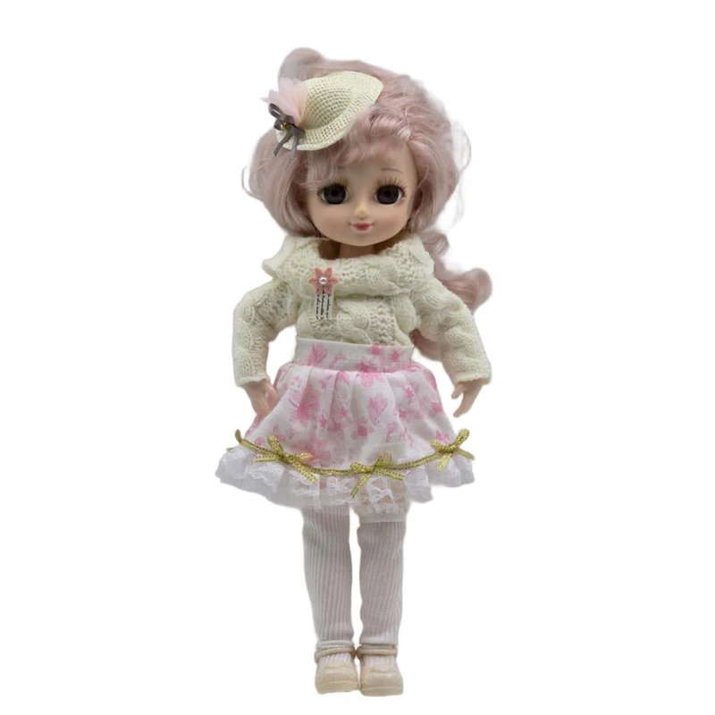 عروسک ناب سل مدل دختر روسی چشم تیله ای مفصلی کد NAAB001 ارتفاع 35 سانتی‌متر