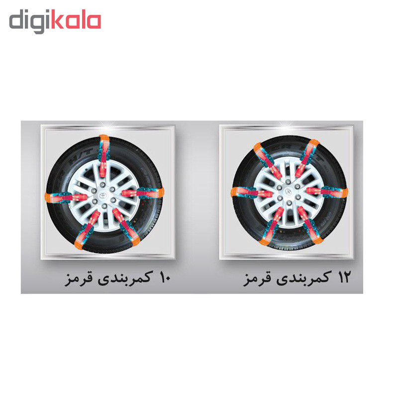 زنجیر چرخ کمربندی نانوسایبر 12 عددی قرمز سایز رینگ 16 به بالا