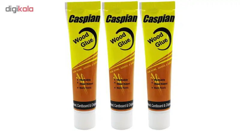 چسب چوب کاسپین مدل Washable حجم 47 گرم بسته 3 عددی