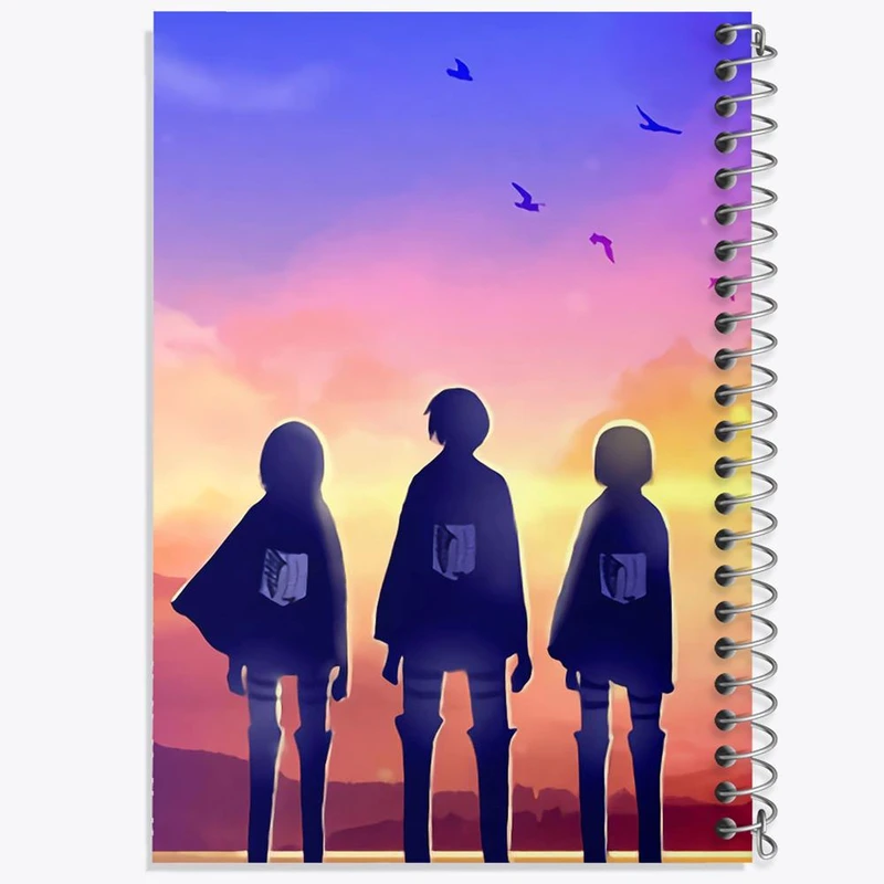 دفتر شطرنجی 50 برگ خندالو طرح میکاسا و ارن و آرمین انیمه اتک آن تایتان Attack on Titan کد 11053