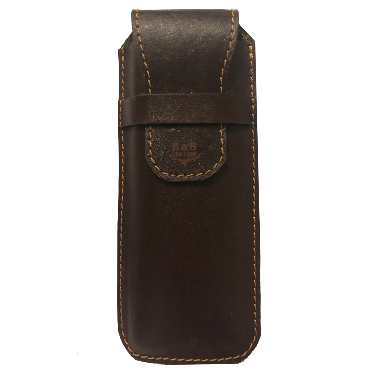 جامدادی چرم طبیعی – دست دوز مدل G15 رنگ قهوه ای B&S Leather