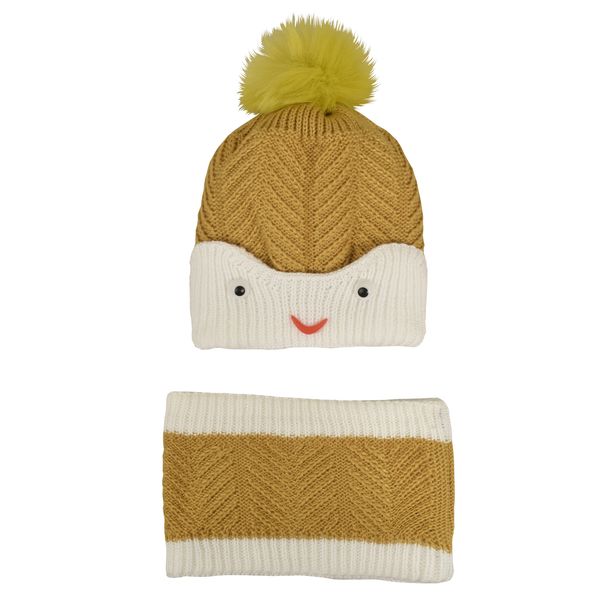 ست کلاه و شال گردن بافتنی بچگانه مدل 4362