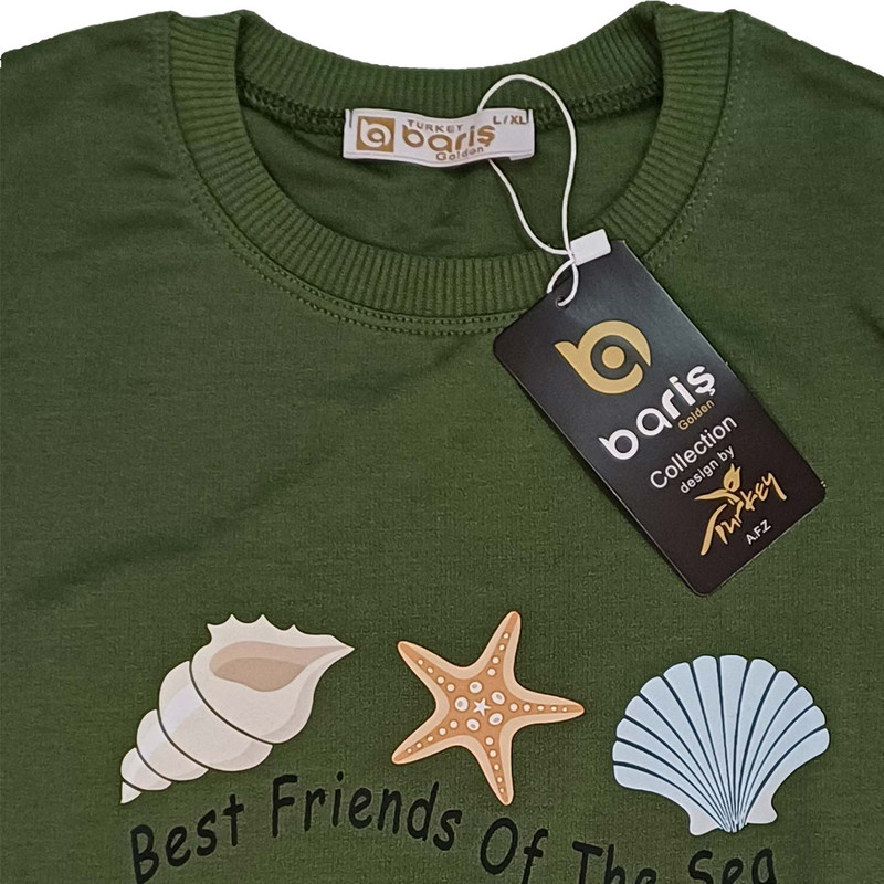 سوییشرت زنانه باریش گلدن مدل دورس نخ پنبه