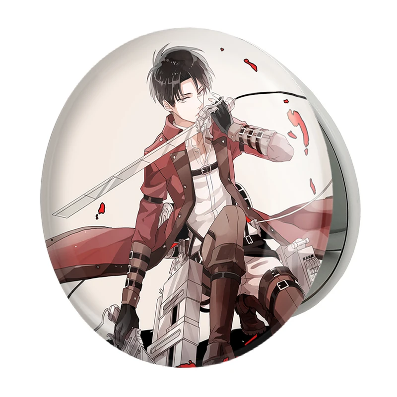 آینه جیبی خندالو طرح لیوای انیمه اتک آن تایتان Attack on Titan مدل تاشو کد 18541 