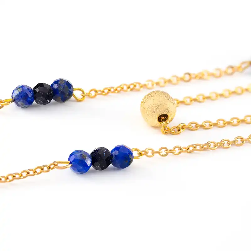 گردنبند زنانه الون مدل مربع  چشم ببر