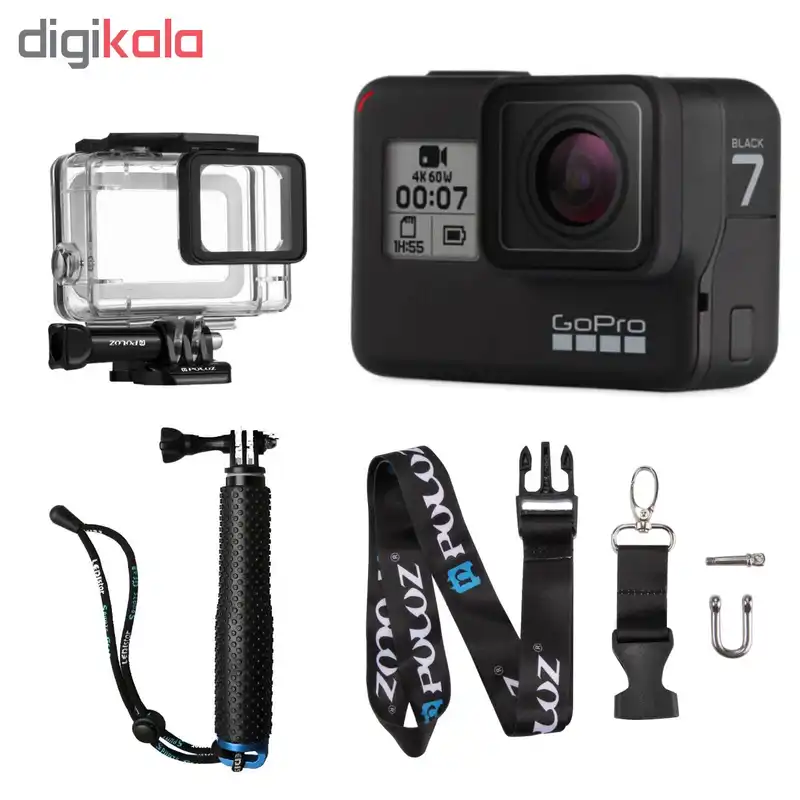دوربین فیلم برداری ورزشی گوپرو مدل HERO7 Black Quick Stories به همراه لوازم جانی پلوز