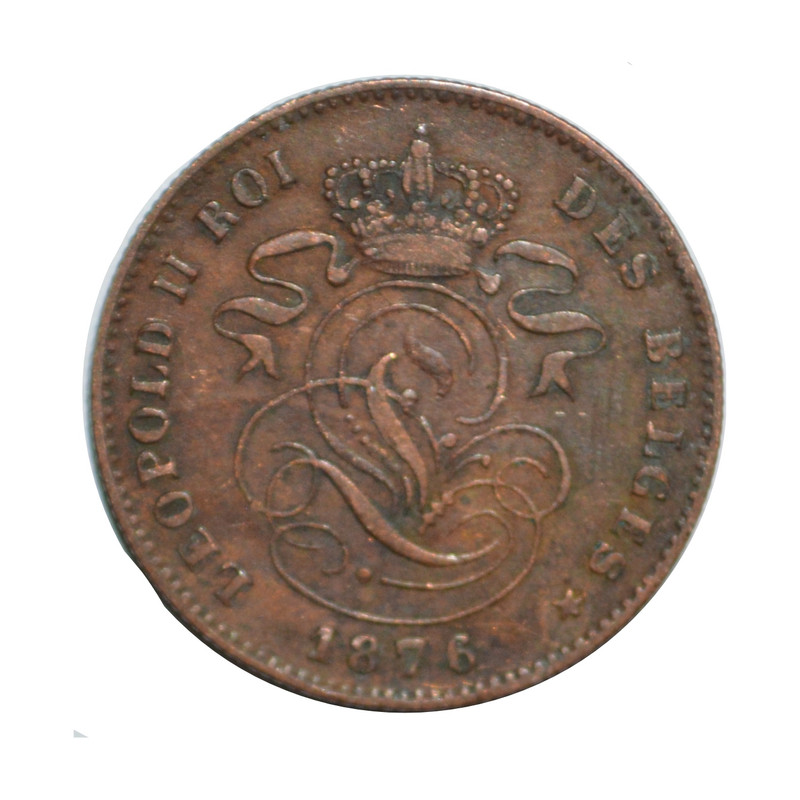 سکه تزیینی طرح کشور بلژیک مدل 2 سنتیم 1876 میلادی 