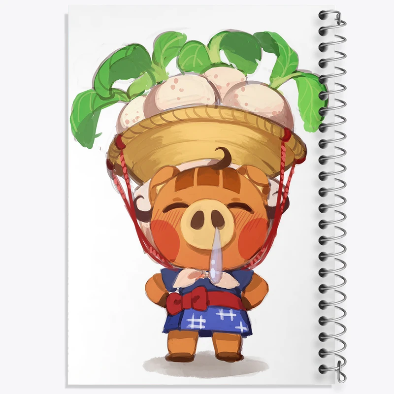 دفتر ژورنال نویسی 50 برگ خندالو مدل نقطه ای طرح بازی انیمال کراسینگ (Animal Crossing) کد 32641
