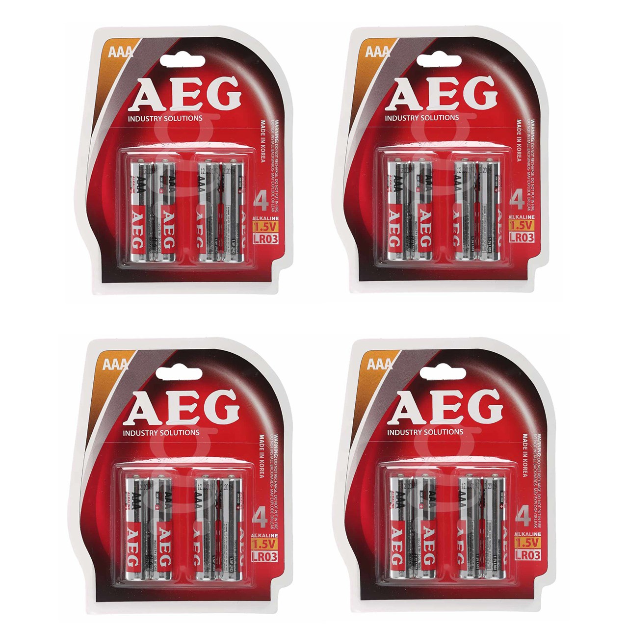 باتری  نیم قلمی AEG مدل ALKALINE بسته 16 عددی