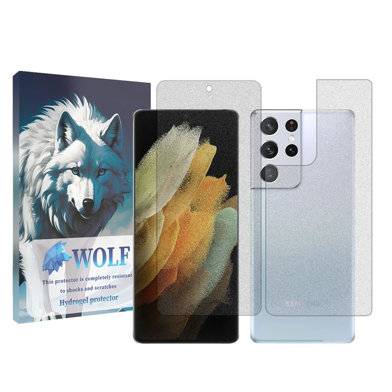 محافظ صفحه نمایش مات ولف مدل Tough مناسب برای گوشی موبایل سامسونگ  Galaxy S21 Ultraبه همراه محافظ پشت گوشی