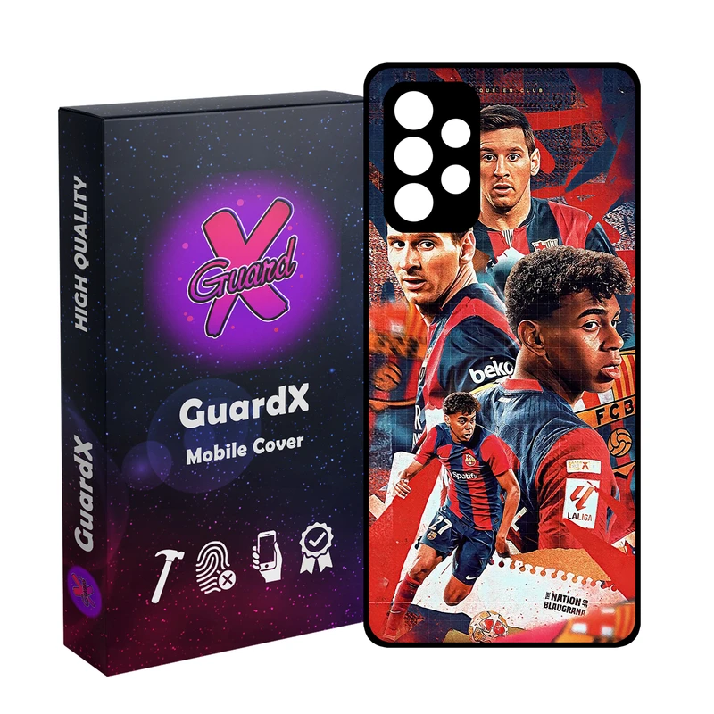 کاور گارد ایکس طرح مسی و یامال مدل Glass10819  مناسب برای گوشی موبایل سامسونگ Galaxy A32 4G