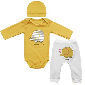 نقد و بررسی ست 3 تکه لباس نوزادی مدل فیل مامانی کد YLW03 توسط خریداران