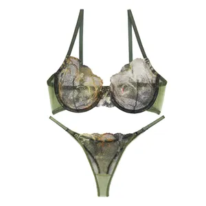 ست سوتین و شورت زنانه پدلی مدل فنردار توری کد P227