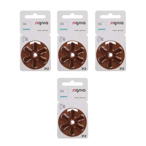 باتری سمعک زیمنس مدل 312 بسته 24 عددی