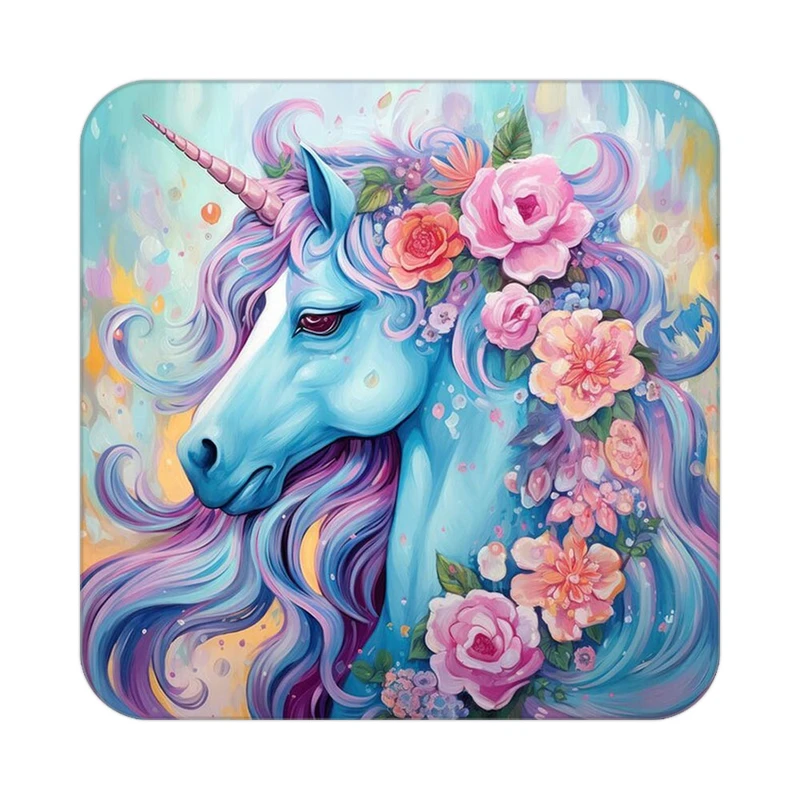 زیر لیوانی کاکتی طرح اسب تک شاخ و یونیکورن مدل mp31000