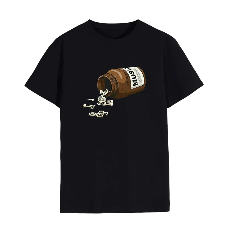 تی شرت لانگ زنانه مدل قرص موزیک