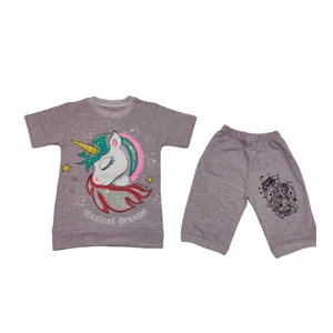 ست تی شرت و شلوارک دخترانه مدل یونیکورن 2