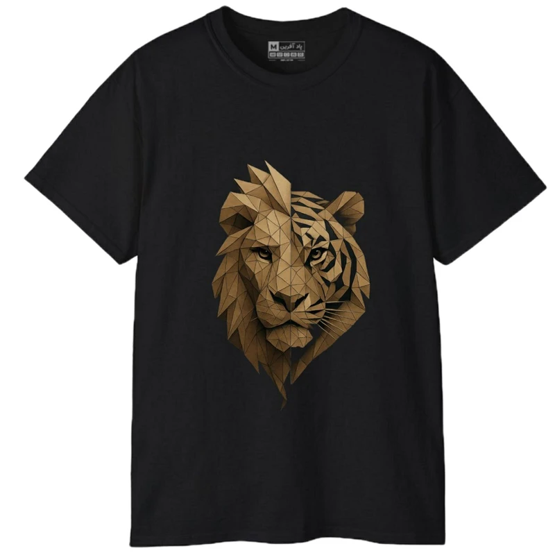 تی‌شرت آستین کوتاه مردانه پاد آفرین مدل حیوانات شیر کد 1861