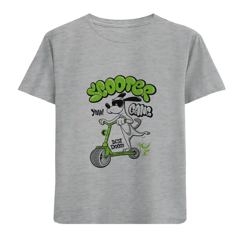 تی شرت آستین کوتاه بچگانه مدل سگ اسکوتر