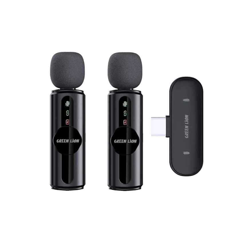 ست میکروفن بی سیم گرین لاین مدل GM-76X با درگاه اتصال USB-C/لایتنینگ/USB-A