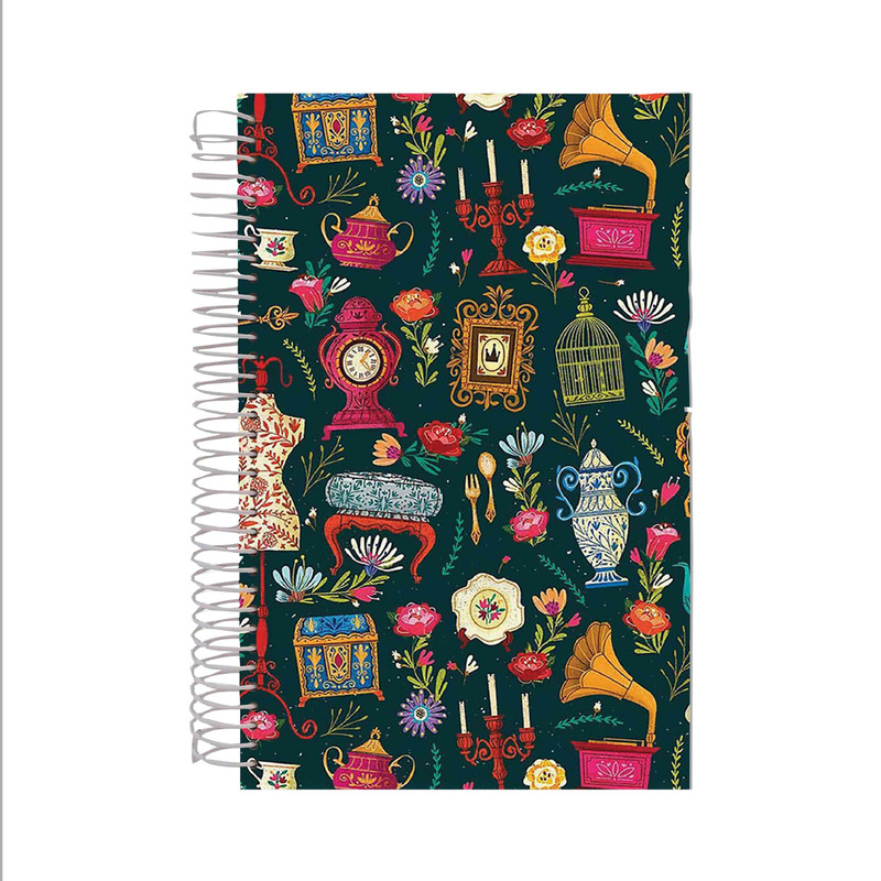 دفتر نقطه ای 100برگ طرح دخترانه عتیقه جات کد ROSN-117