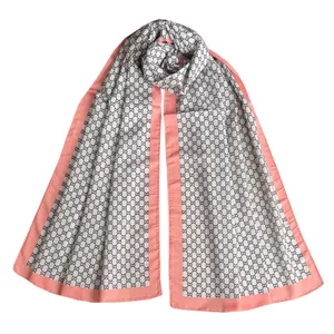 شال زنانه مدل نخی شاد تابستانی طرح زنجیره ای حاشیه ساده