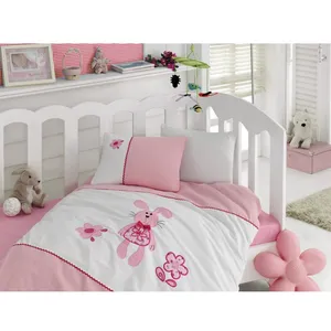 سرویس خواب 4 تکه کودک کاتن باکس  مدل  Tiny Pink Rabbit