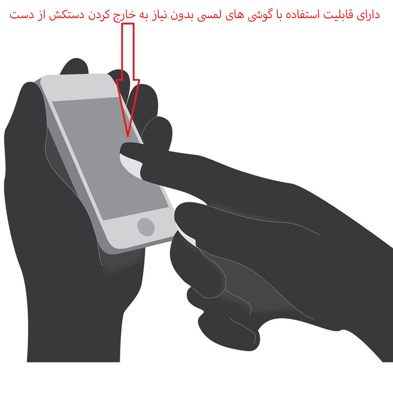 دستکش زنانه مدل GOL کد 51430 رنگ مشکی