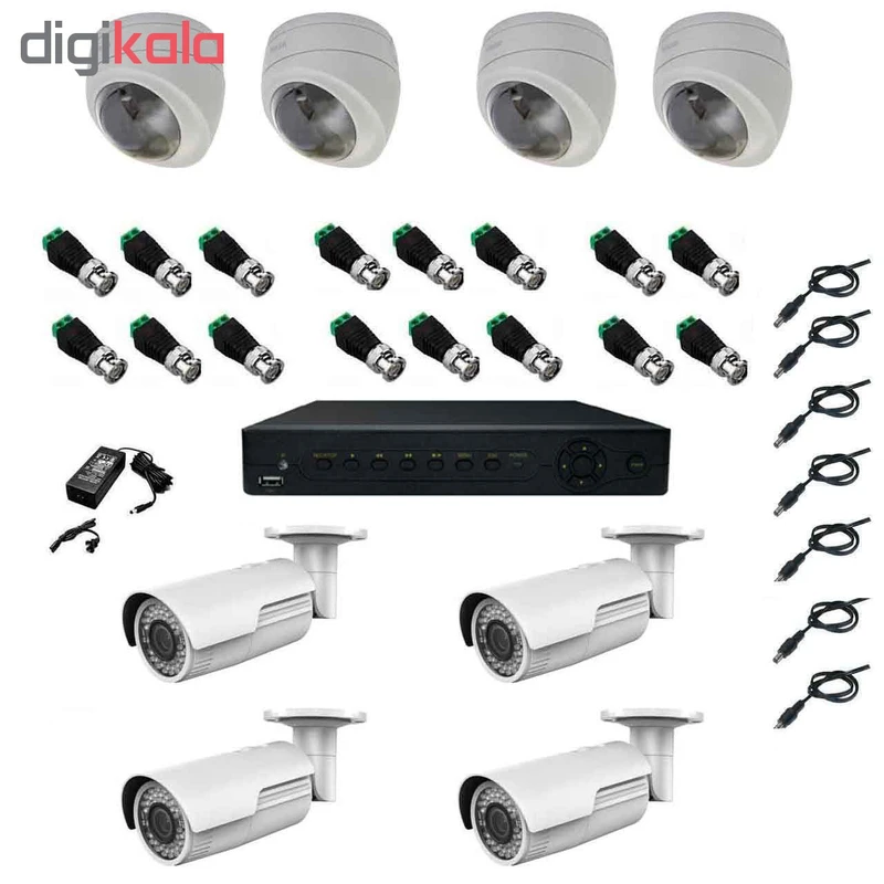 عکس شماره 2 : پک سیستم امنیتی نظارتی دوربین مداربسته sx8008a