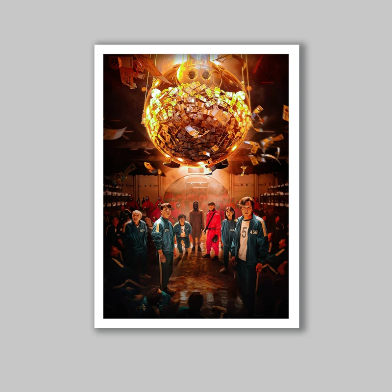 تابلو لیلیان طرح سریال بازی مرکب کد LA-G10797 فریم سفید