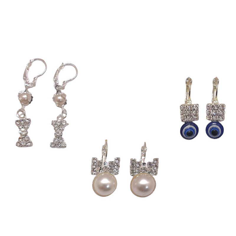 گوشواره دخترانه مدل AO9 مجموعه 3 عددی گوشواره دخترانه مدل AO9 مجموعه 3 عددی