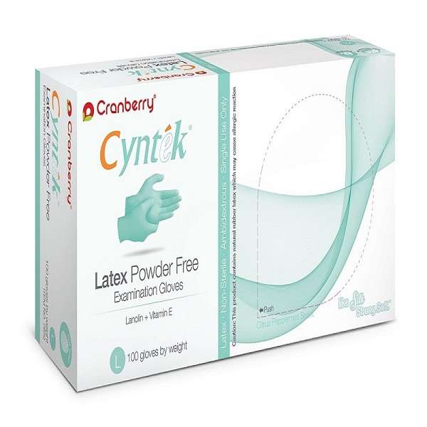دستکش لاتکس کرنبری مدل Cyntek سایز Large بسته 100 عددی دستکش لاتکس کرنبری مدل Cyntek سایز Large بسته 100 عددی