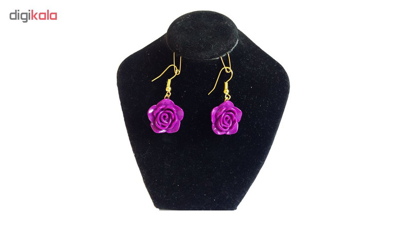 گوشواره زنانه نمدیکا طرح گل آبی