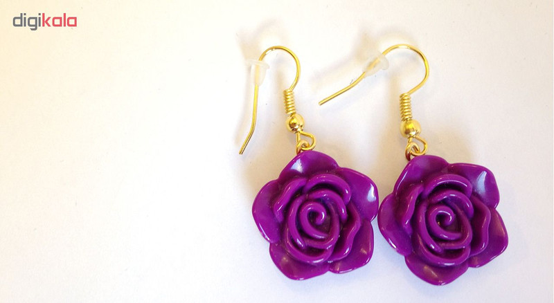 گوشواره زنانه نمدیکا طرح گل آبی