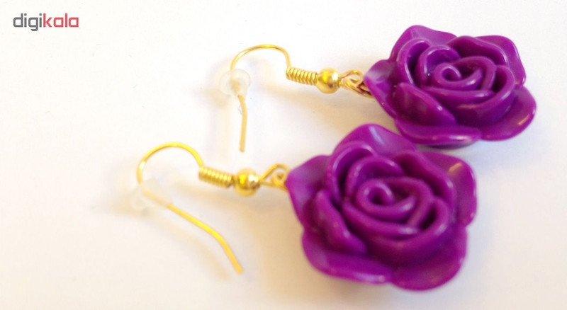 گوشواره زنانه نمدیکا طرح گل آبی