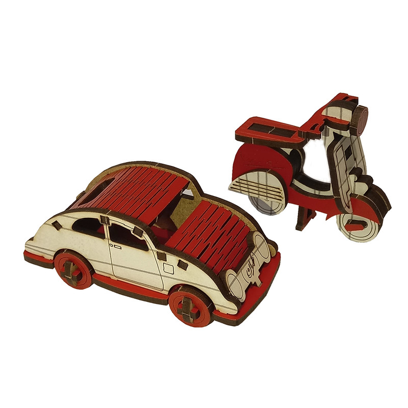 ماشین بازی مدل فولکس و موتور کلاسیک کد 002 مجموعه دو عددی