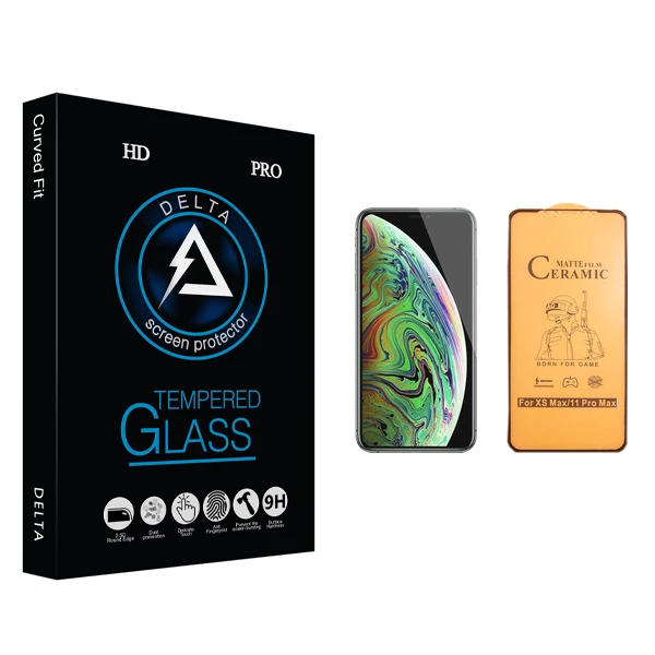 محافظ صفحه نمایش سرامیکی دلتا مدل HD مناسب برای گوشی موبایل اپل iPhone XS Max