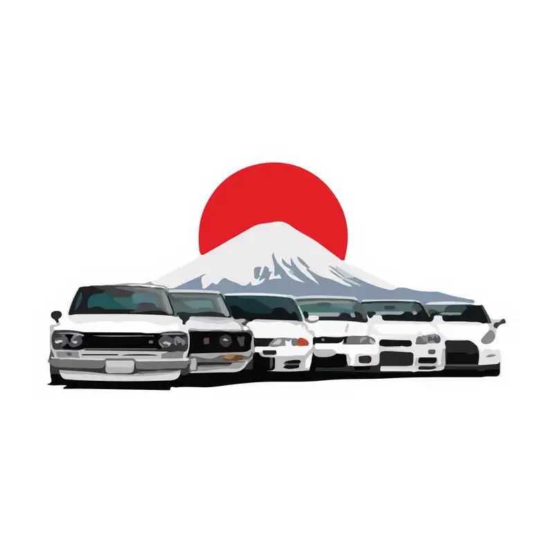 استیکر لپ تاپ طرح ماشین ژاپنی کد 1201