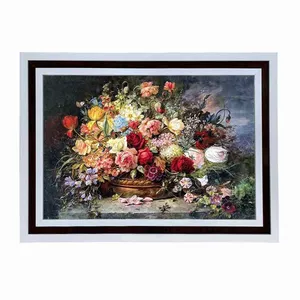 تابلو فرش ماشینی مدل گلدان گل کد 8889