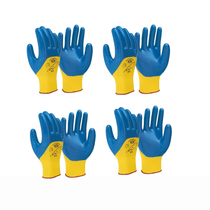 دستکش صنعتی استاد کار مدل نیتریل بسته 4عددی دستکش صنعتی استاد کار مدل نیتریل بسته 4عددی
