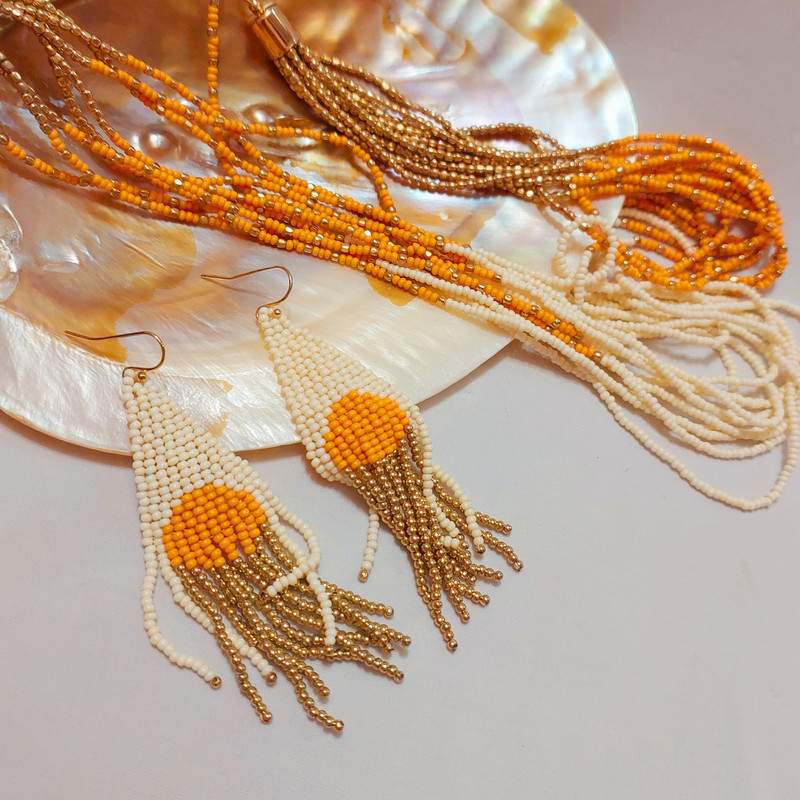 نیم ست زنانه مدل مهره ای