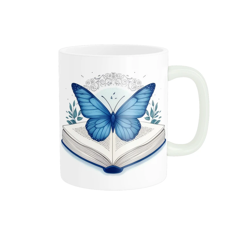 ماگ پادآفرین مدل کتاب و پروانه کد p1832