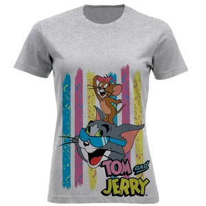 تی شرت آستین کوتاه زنانه مدل تام و جری W420