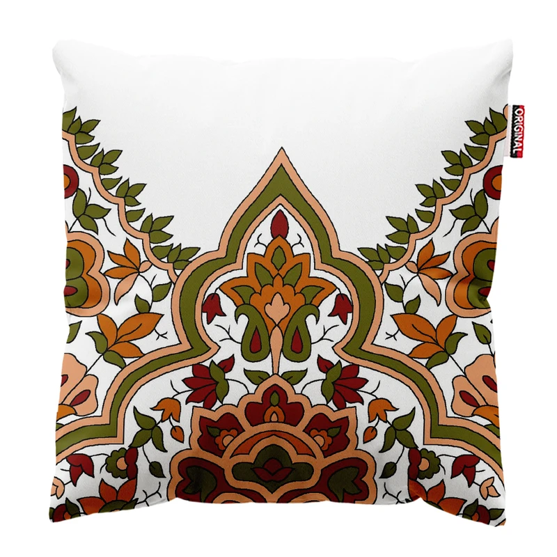 کوسن پاد آفرین مدل سنتی طرح گلیم فرش کد PK402113 سایز 40*40 سانتی متر