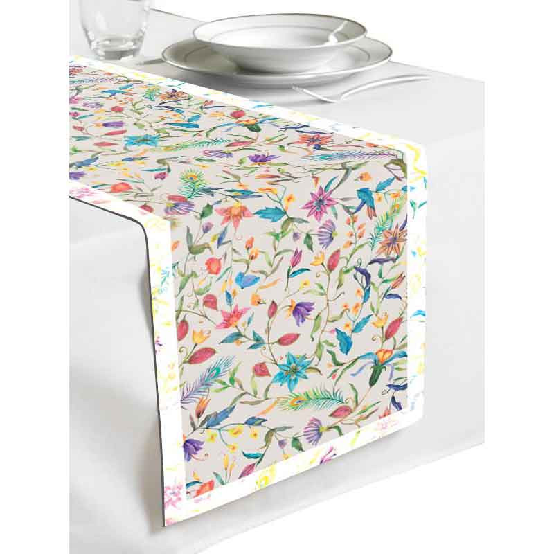 رانر شمسه نگار مدل گل و برگ رنگی کد RB09