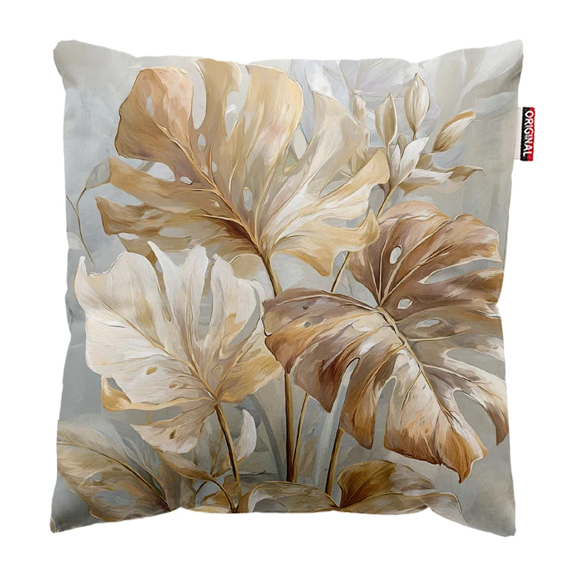 کوسن پاد آفرین مدل بوهو طرح برگ کد PK303108 سایز 30*30 سانتی متر