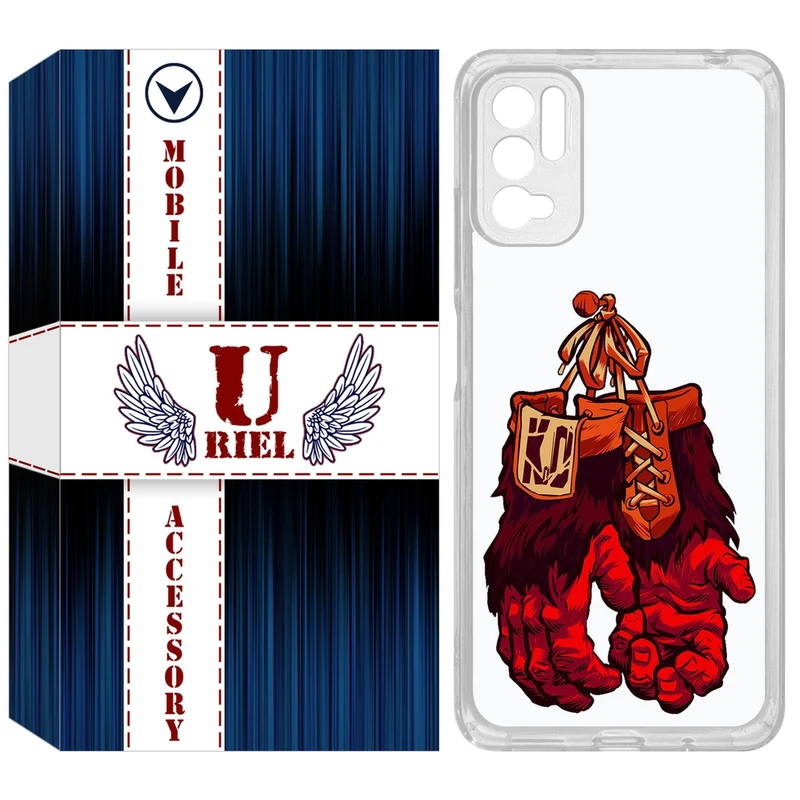 کاور یوریل مدل Clear کد 77 طرح دستکش مناسب برای گوشی موبایل شیائومی Redmi Note 10 5G / Note 11SE / Poco M3 Pro