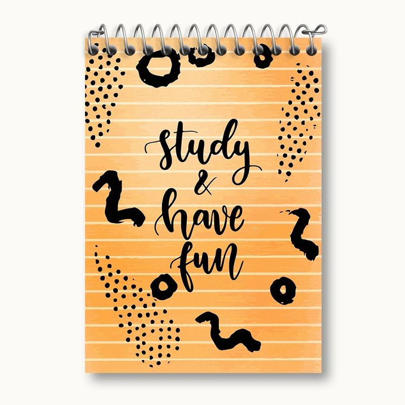 دفتر یادداشت 50 برگ خندالو مدل Study And Have Fun کد N77