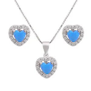 نیم ست نقره زنانه مدل قلب کد M3113